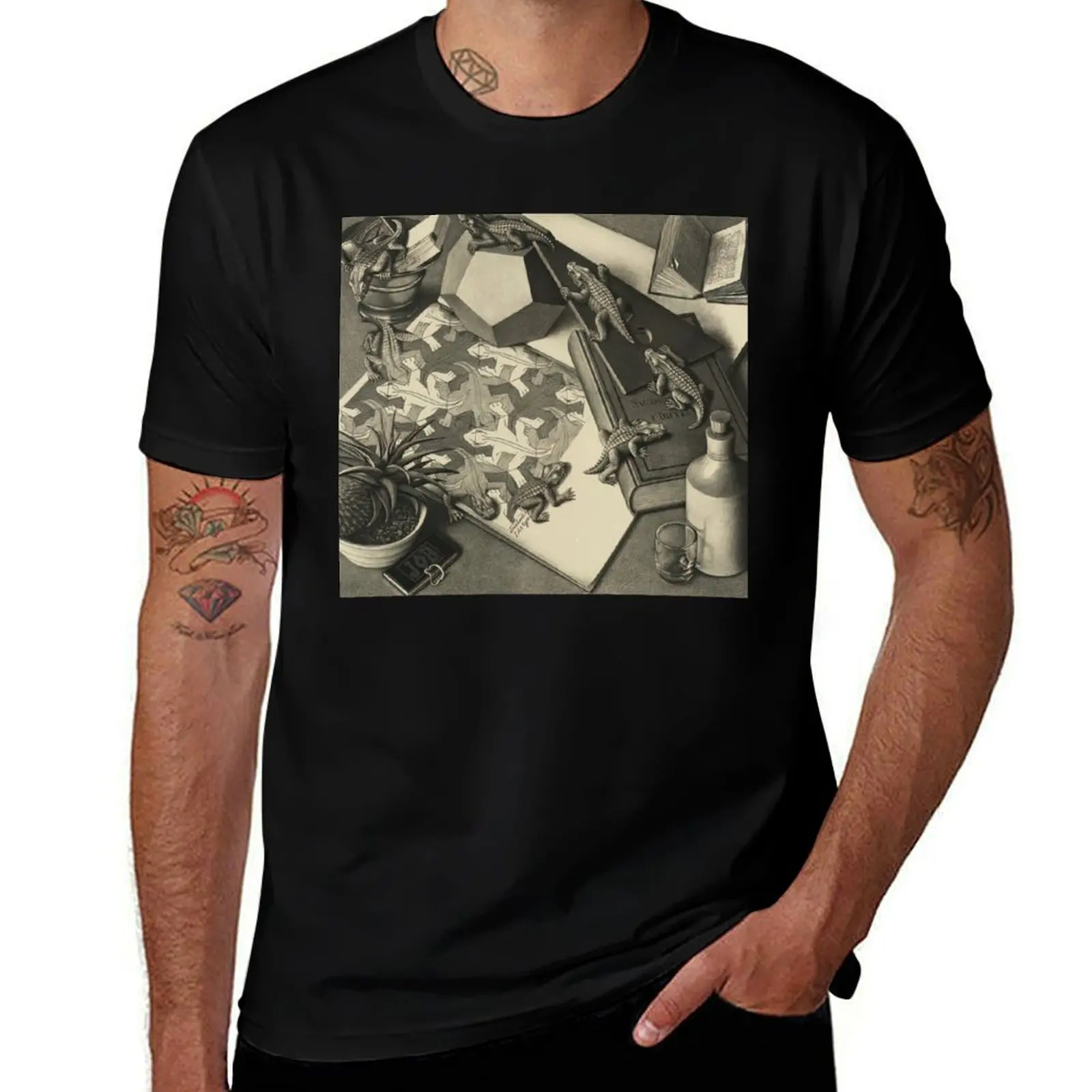 Reptiles shirt - Escher t shirt luxury t for man T-Shirt man