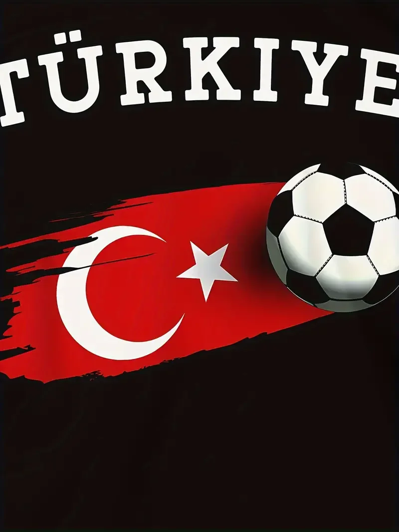 Türkiye Flag Unisex T-Shirt Summer Football Sports T-Shirt Casual Men\'s Short Sleeve Top 2024 Turkish Fan T-Shirt Men\'s Clothing