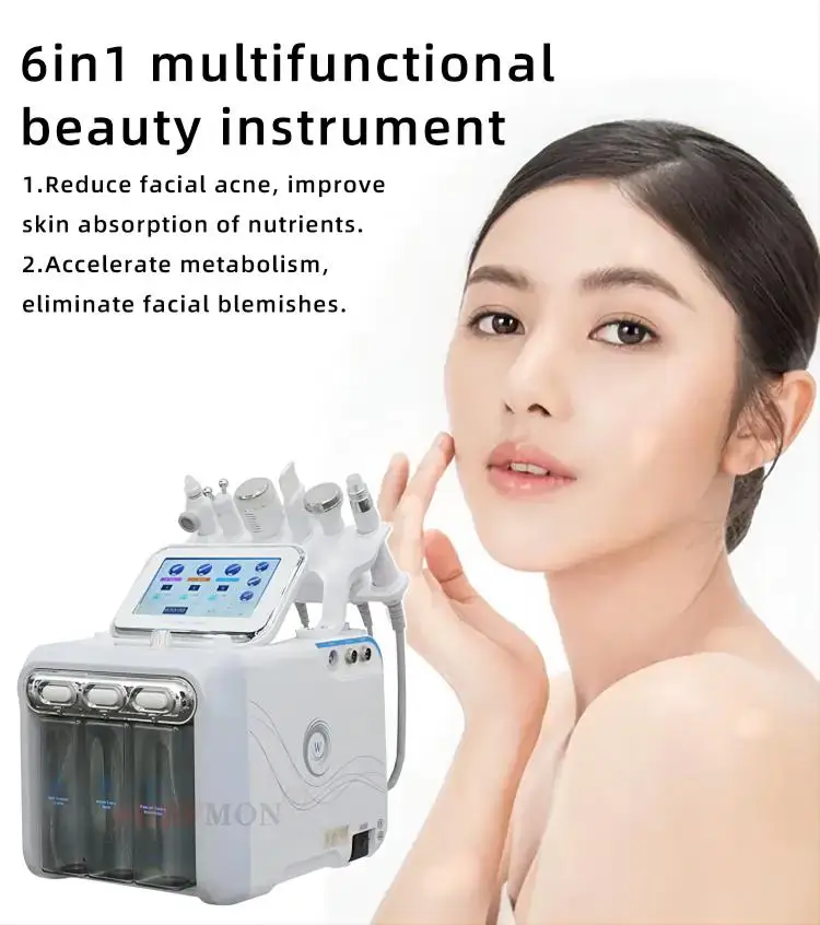 Hot Sale 6 in 1 H2O2 Hydra Dermabrasion Oxygen Jet Machine Face Beauty Skin Care & Tools Aesthetic Oxygene Jet Facial Machine