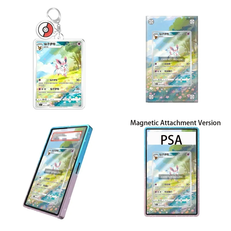 Display for Pokemon Gem Pack Z Sylveon Anime Expand Art Fans Gift Recyclable Acrylic Protective Case Keychain