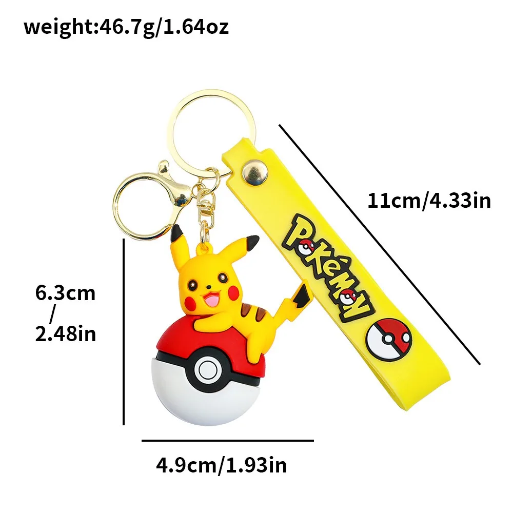 Pokémon Poké Ball Keychain Set Pikachu Eevee Charmander Collectible Key Ring Cute Bag Backpack Charm Birthday Gift For Anime Fan