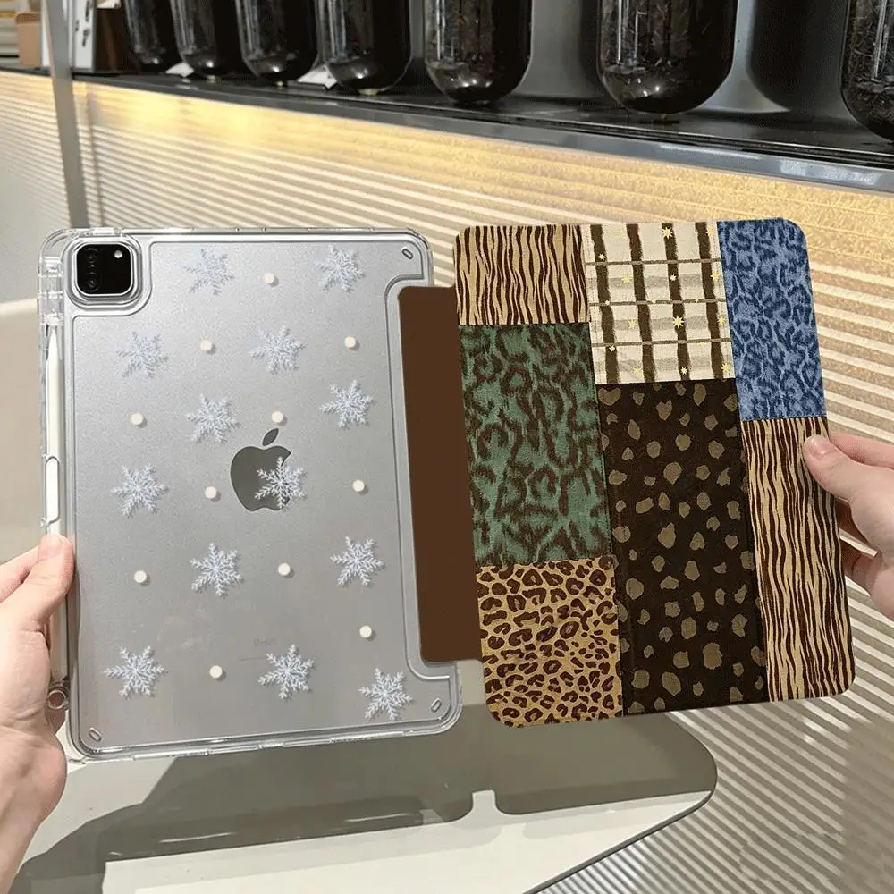 Spotted Leopard Print Tablet Case For iPad pro10/11/2020/6th/7th /8th /Air 3rd/Air 4th/9th Air 5th Air 11 MINI 3Y-Fold Cover