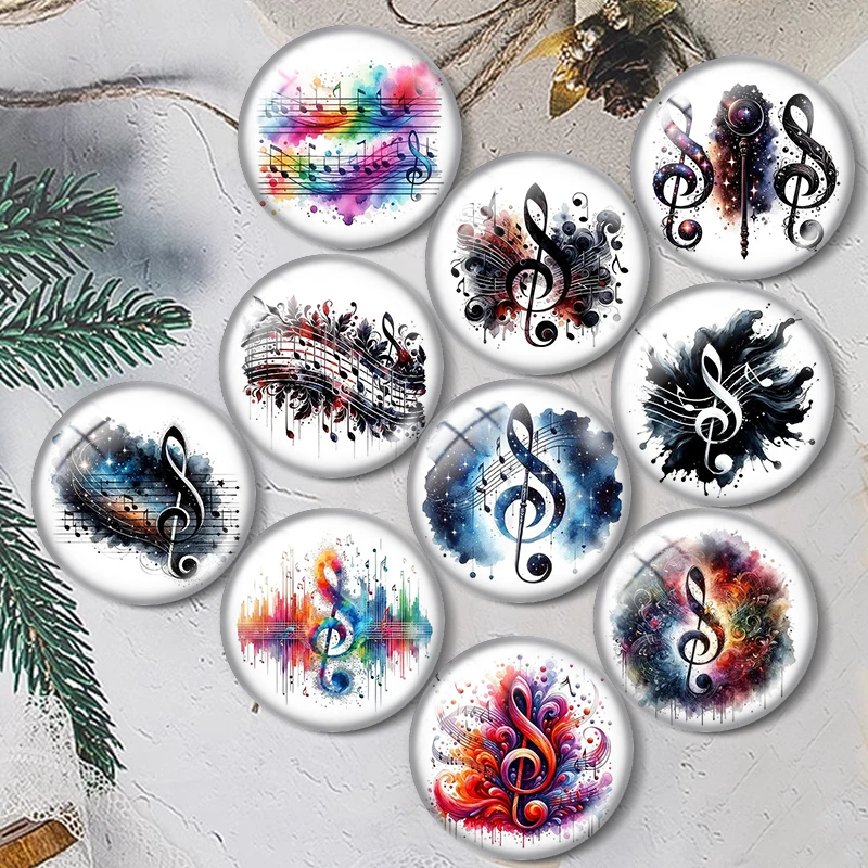 

Watercolor Music 12/18/20/25mm glass cabochon bracelet pendant rings for jewelry demo earrings back Making findings