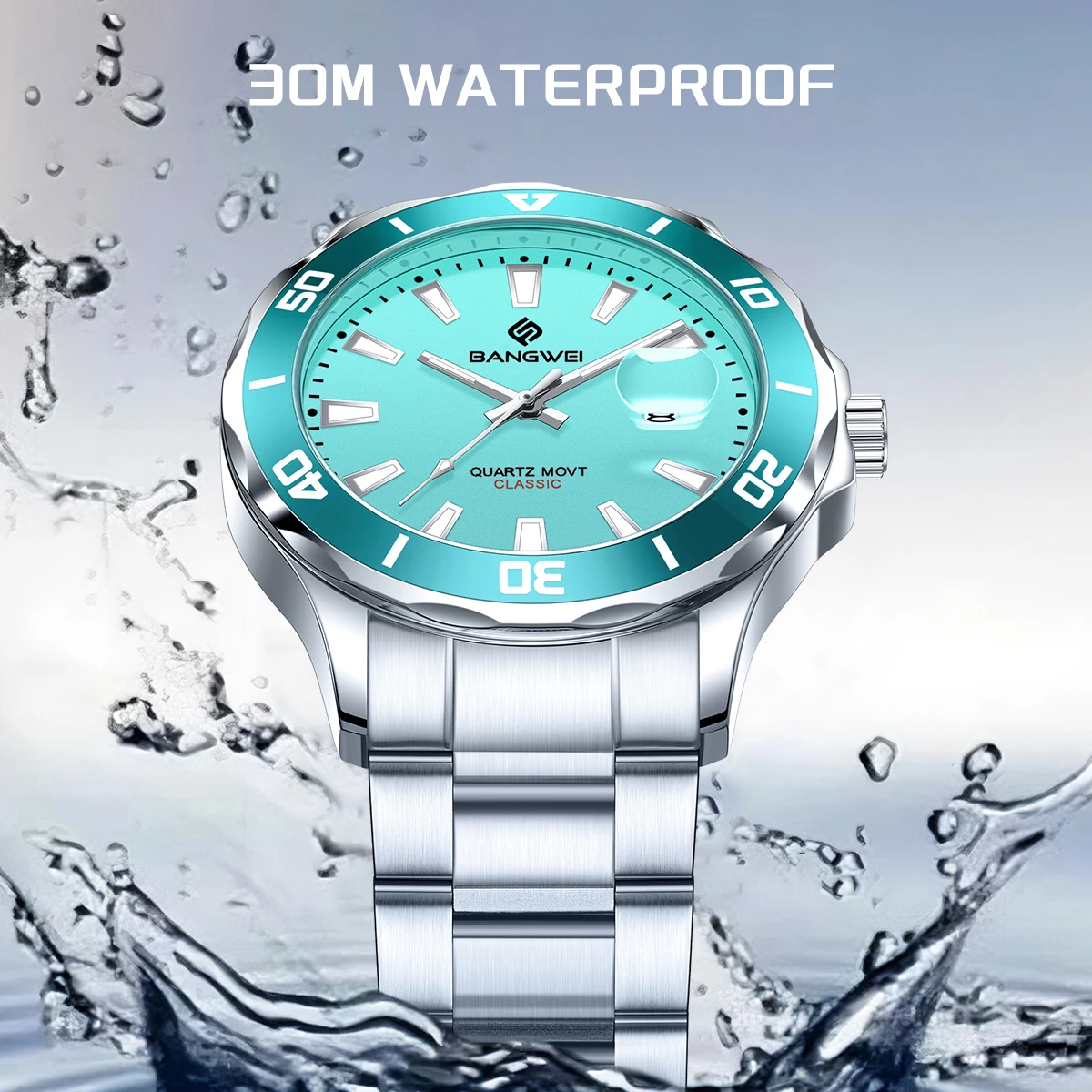 Lige novo relógio masculino marca de luxo relógio de negócios luminoso à prova dwaterproof água masculino calendário homem quartzo relógios pulso relogio masculino