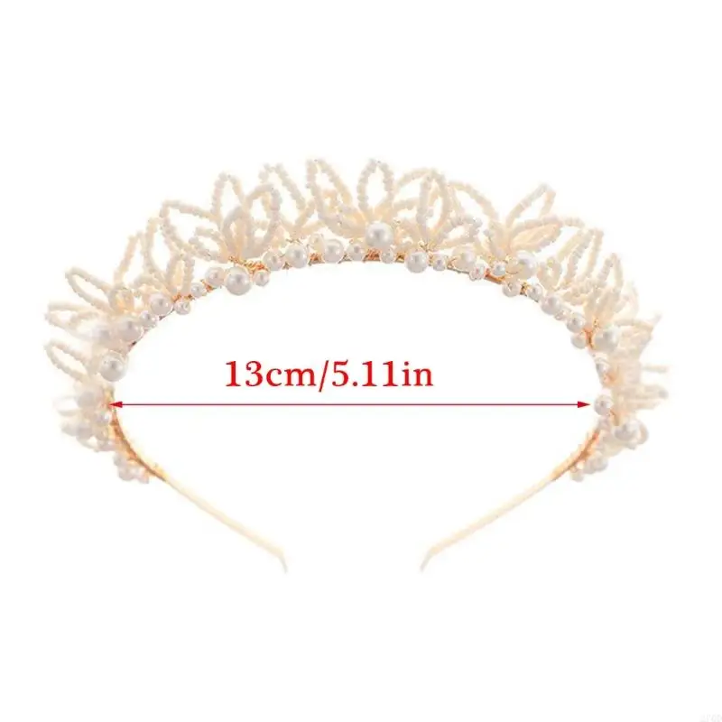 270D 가짜 진주 장식 결혼식을위한 바로크 헤어 밴드 갈라 사진 촬영 경량 머리띠 실용적인 헤어 피스