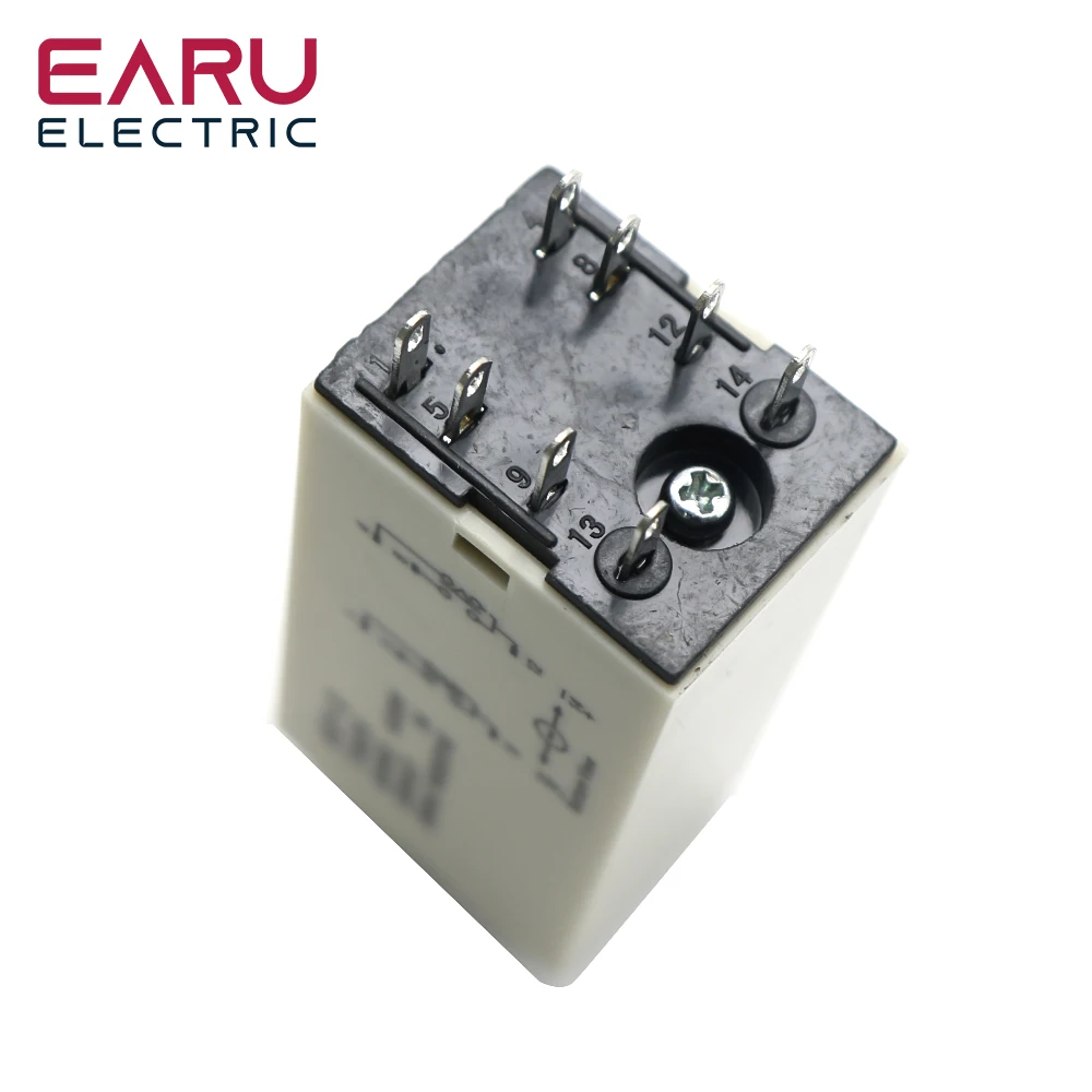 AC 110V 220V 380V Power-on Delay Rotary Knob DPDT 5S 10S 30S 60S 3M 5M 10M 30M Timer Timing Time Relay H3Y-2 With Base Socket