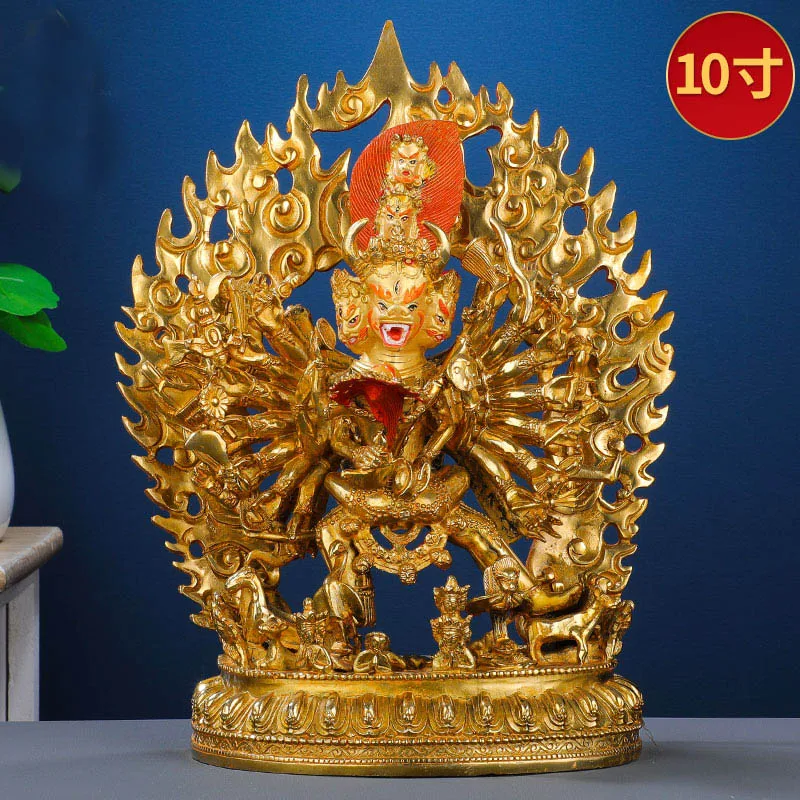 Wholesale Buddha statue Nepal COPPER gilding god Yamantaka Hayagriva DANJIAN Dharma Black Manjushri Rare