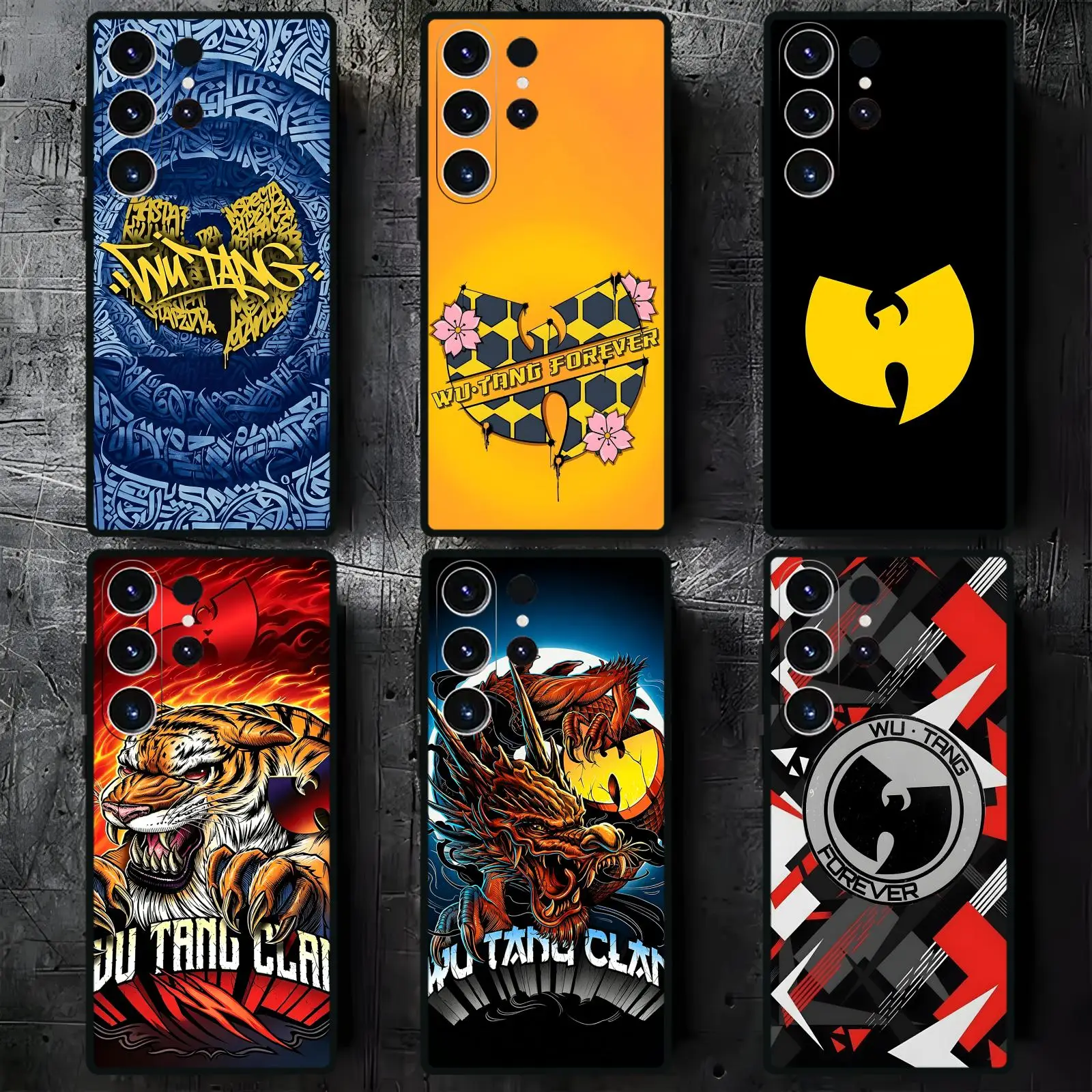 Phone Case For Samsung S26 S25 S24 S23 S22 S21 S20 Ultra Note20 Soft black Shockproof Cover W-WU-T-TANG CLANs