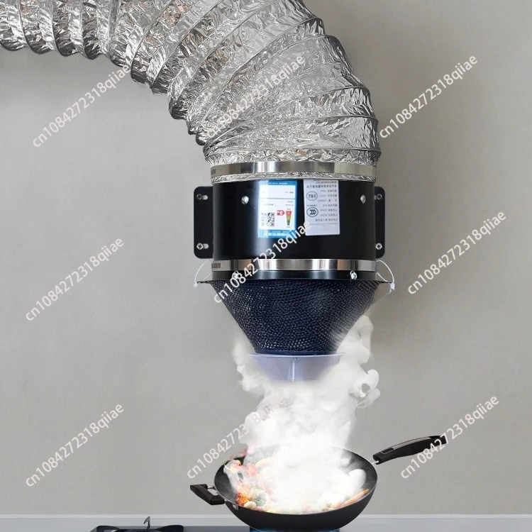 Exhaust fan for kitchen, household ventilation fan, powerful fume extractor 8inch wall-mounted silent duct fan