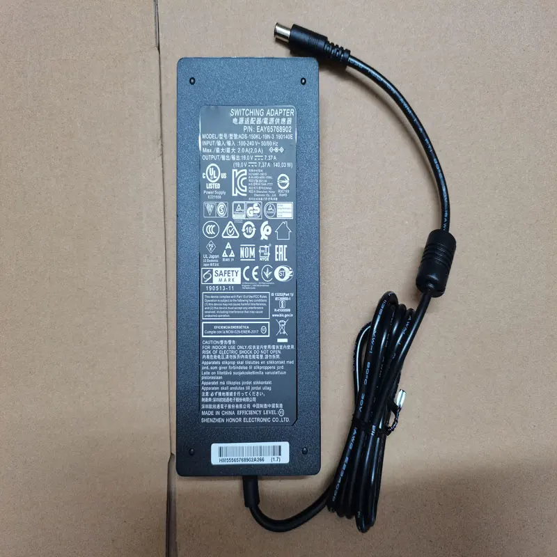 

NEW OEM Slim 140W 19V 7.37A A16-140P1A EAY65768902 for LG LED Monitor 34UC97 27UD88 34UM95 Original Puryuan AC Adapter