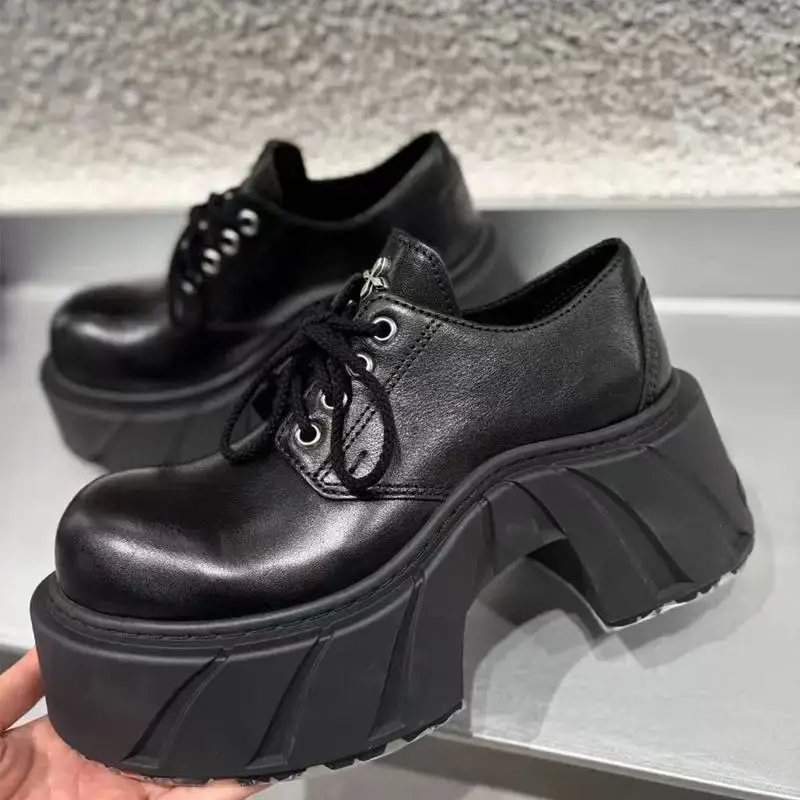 2025 جديد إمرأة أسود فاسق منصة حذاء كاجوال جودة عالية المرأة المنخفضة قطع عالية عبر جير أحذية رياضية أحذية نسائية #3