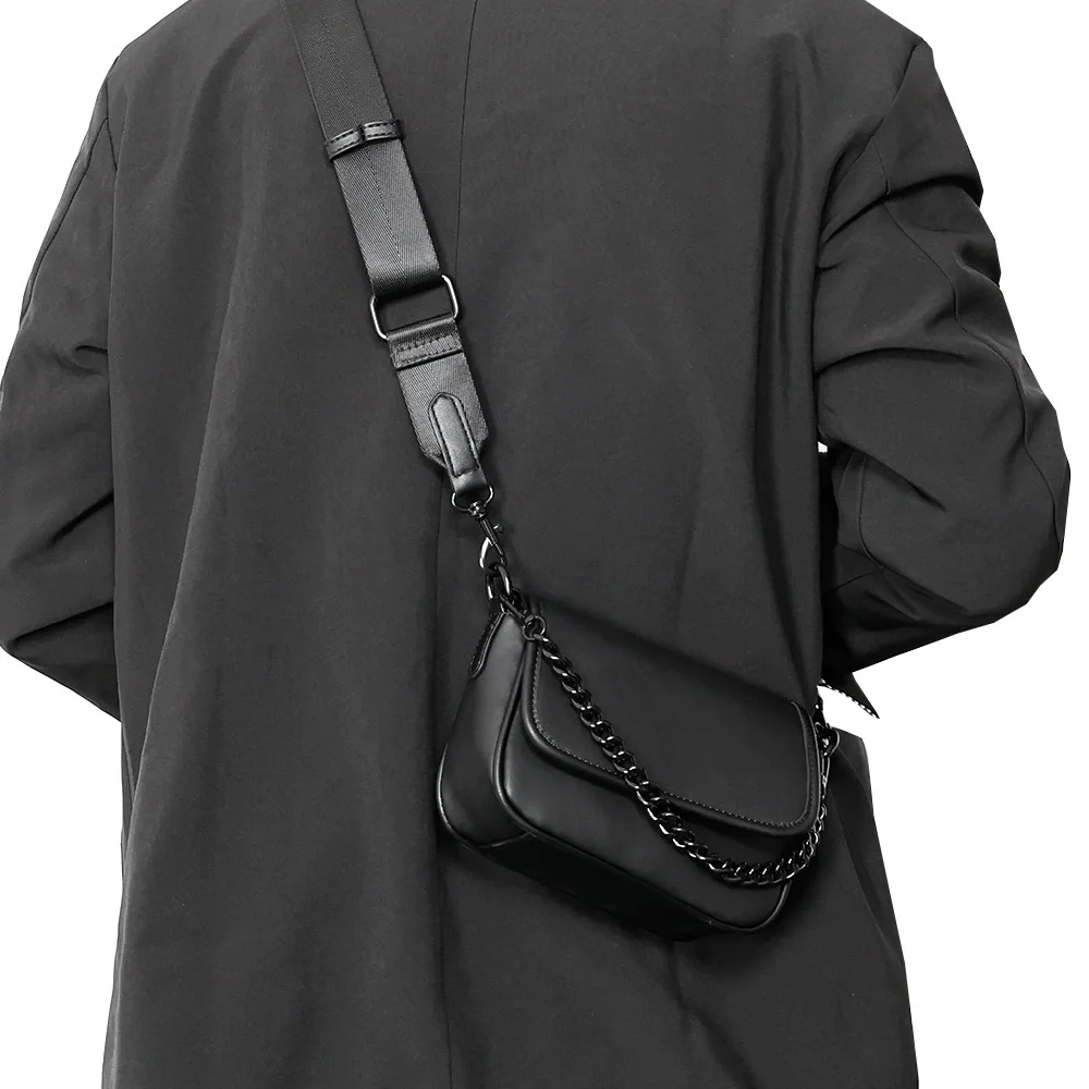 

2025 New Men's Bag Trendy Postman Satchels Handbags Sling Bag PU Leather Shoulder Messenger Bags Luxury Design Square Bags