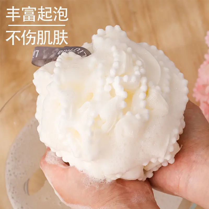 Mesh Bath Sponge Ball Skin Cleaning Brush Shower supply Body Cleaner Exfoliating Scrubber bathroom Soft Pearl Bath Flower