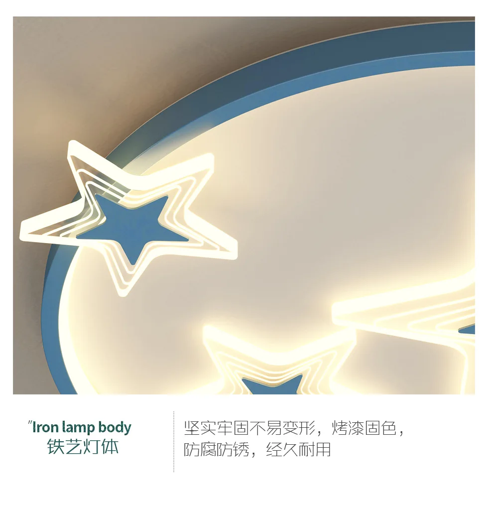 Modern Star Ceiling Chandelier For Nursery Children Room Boy Girls Bedroom Ceiling Light Remote Control Study Kids Ceiling Lamp