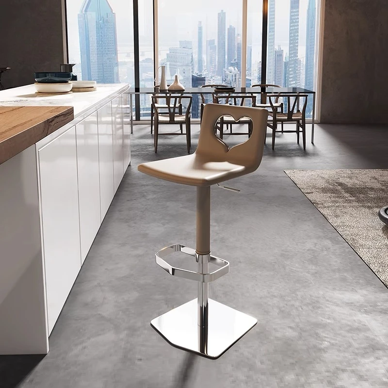 كراسي بار المطبخ المكتبية، ارتفاع دوار معدني حديث، مقاعد مريحة للبار، أثاث بار مريح