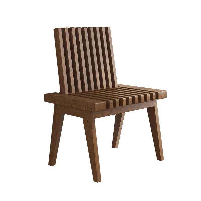 Nordic retro solid wood folding backrest stool household furniture dining chair piano key bench bedside stool change shoes