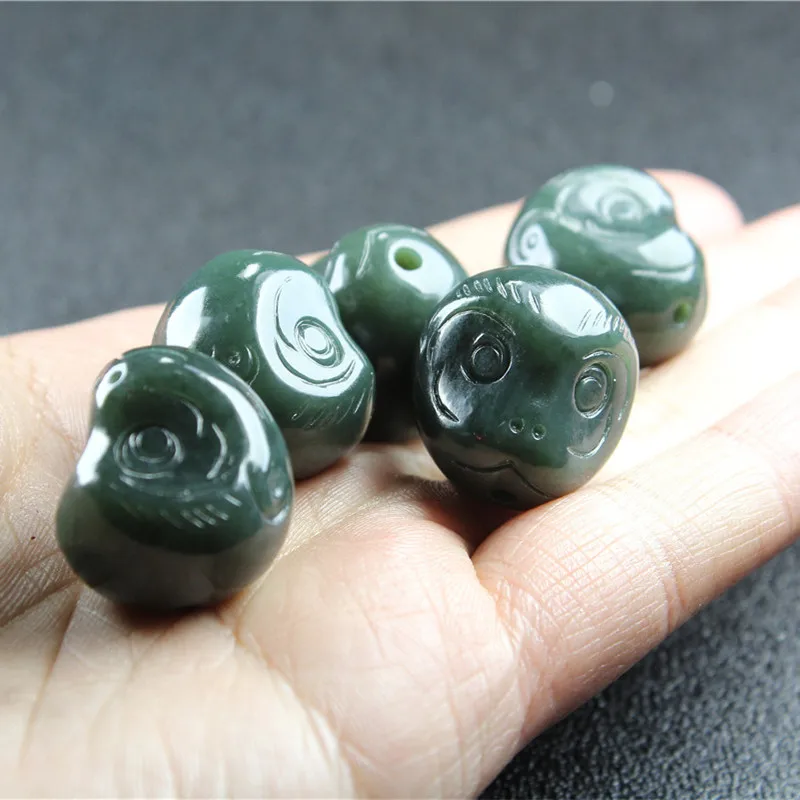 

20*22 мм натуральный нефрит зеленый нефрит бусины с головой обезьяны для изготовления ювелирных изделий Diy браслет ожерелье Hetian нефритовые бусины аксессуары
