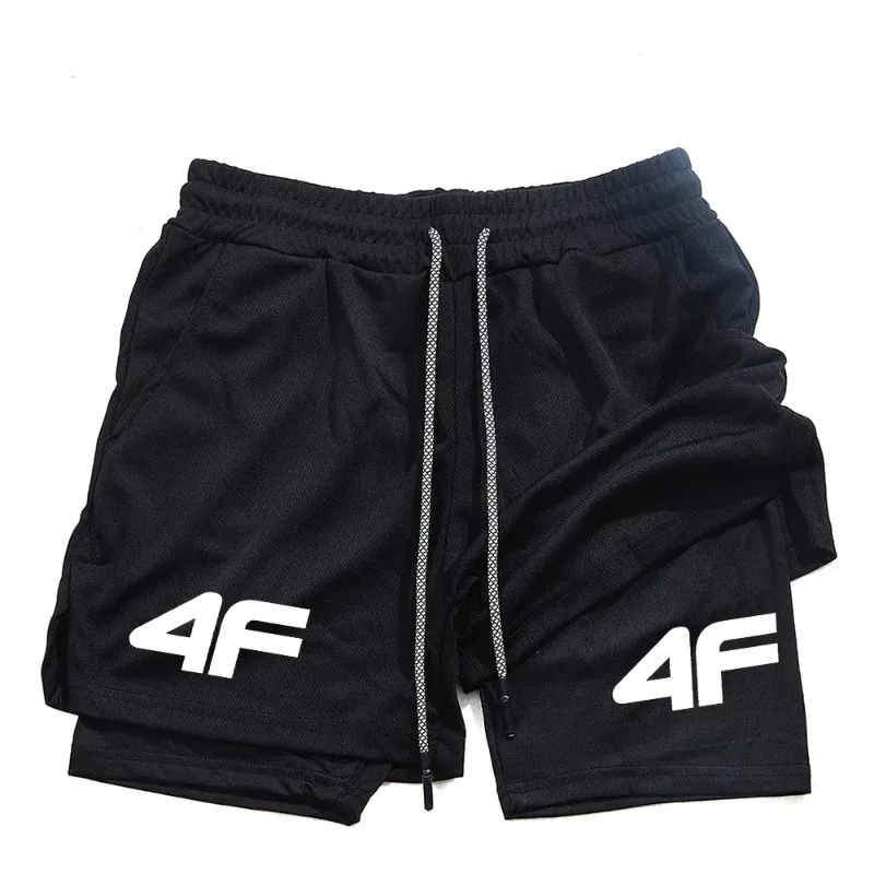 

Летние спортивные шорты для бега и тренировок, двухслойные, эластичные, быстросохнущие, для занятий спортом и фитнесом