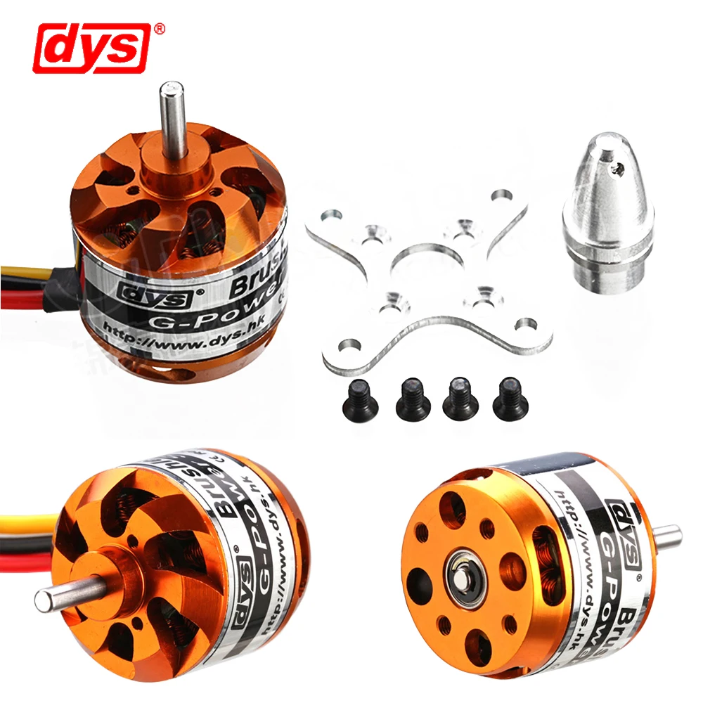 DYS D2826 930KV 1000KV 1400KV 2200KV 2-3S 3.175mm eje Motor sin escobillas para RC avión Multirotor helicóptero Quadcopter