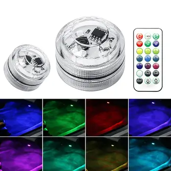無線黏貼式LED汽車內裝氣氛燈遙控裝飾車頂腳部氣氛燈附電池彩色 8 最佳銷售 帶電池的汽車內裝燈 - №6