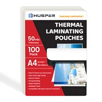 Paquete de 100 Fundas de Laminación Térmica A4, 50 Micras, Esquinas Redondeadas, Transparentes, Compatibles con Todas las Laminadoras Térmicas, 8.7x12.7 Pulgadas