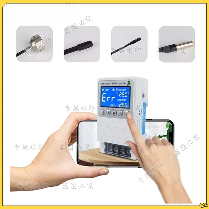 Rail Remote Control Wifi Smart Adjustable Temperature Fully Automatic Hot Water Temperature Controller Probe Optional