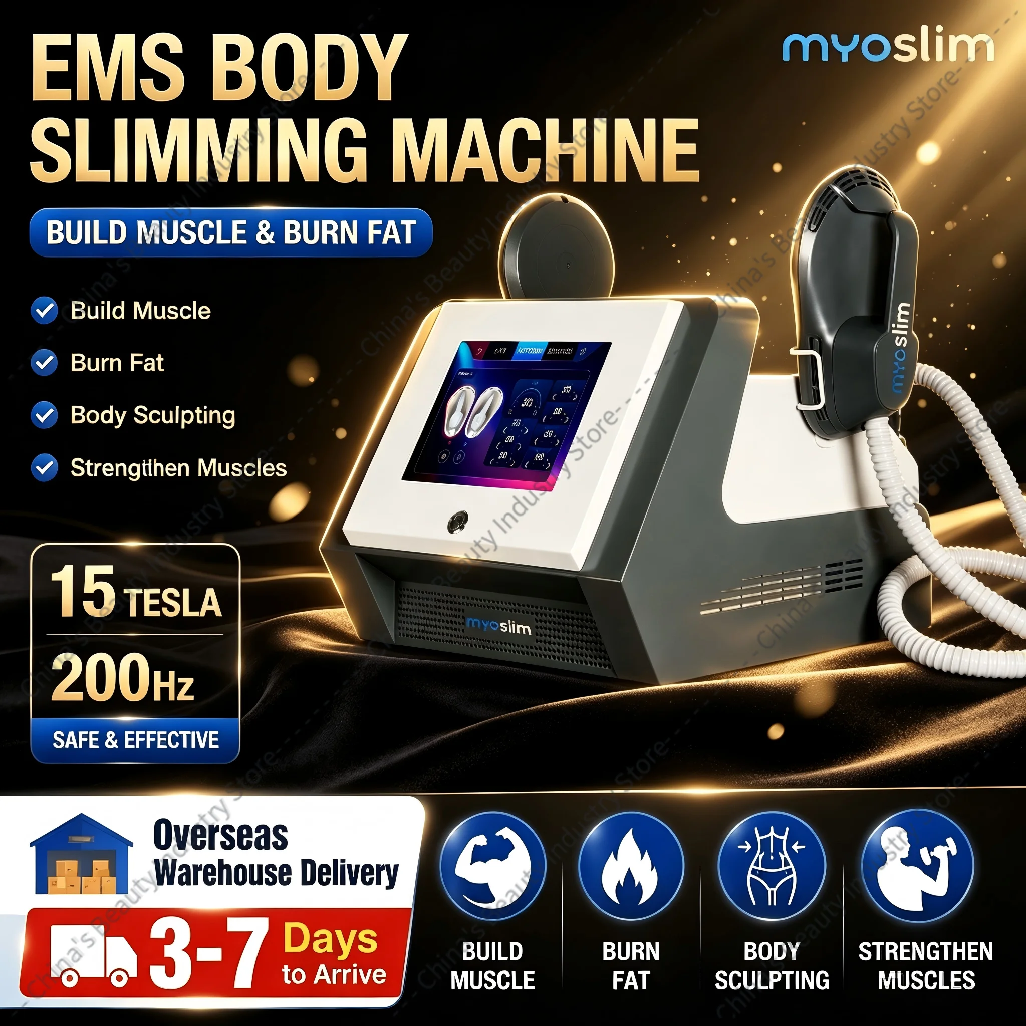 MYOSLIM EMS Nova Upgrade Body Sculpting Machine Professional NEO 6500W 200HZ Abdominal Muscle Building Slimming In Sculpt