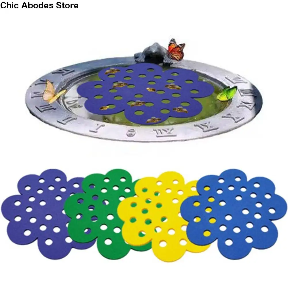 

4Pcs Flower Shape Floating Bee Island Decorative PVC Butterfly Watering Station Lightweight Bee Watering Station Insect Habitat