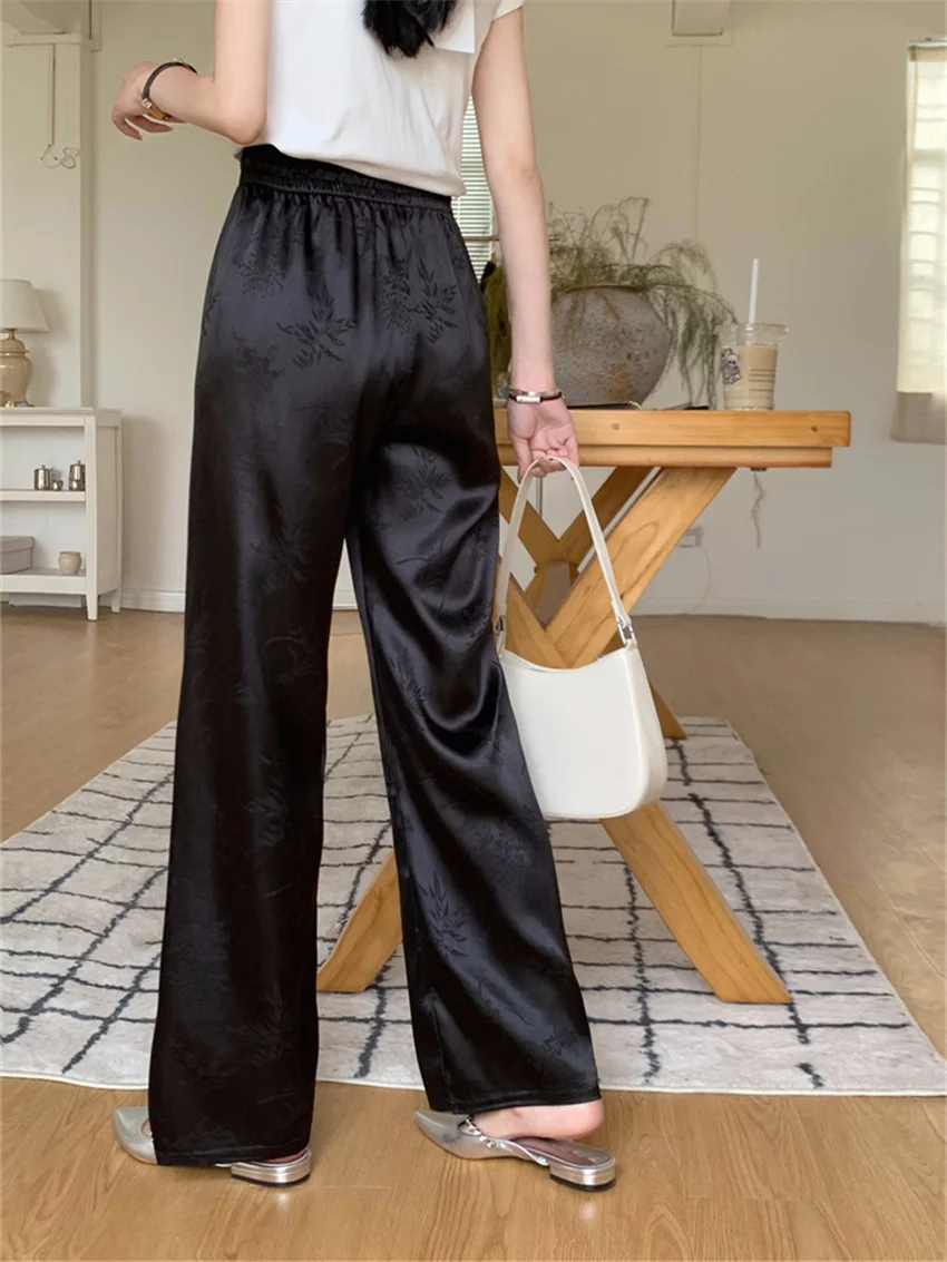 Alien Kitty 2024 Retro Wide Leg Pants Women Chic Casual Straight New Slim Summer Elegant Hot Sale Mujer Mopping Office Lady