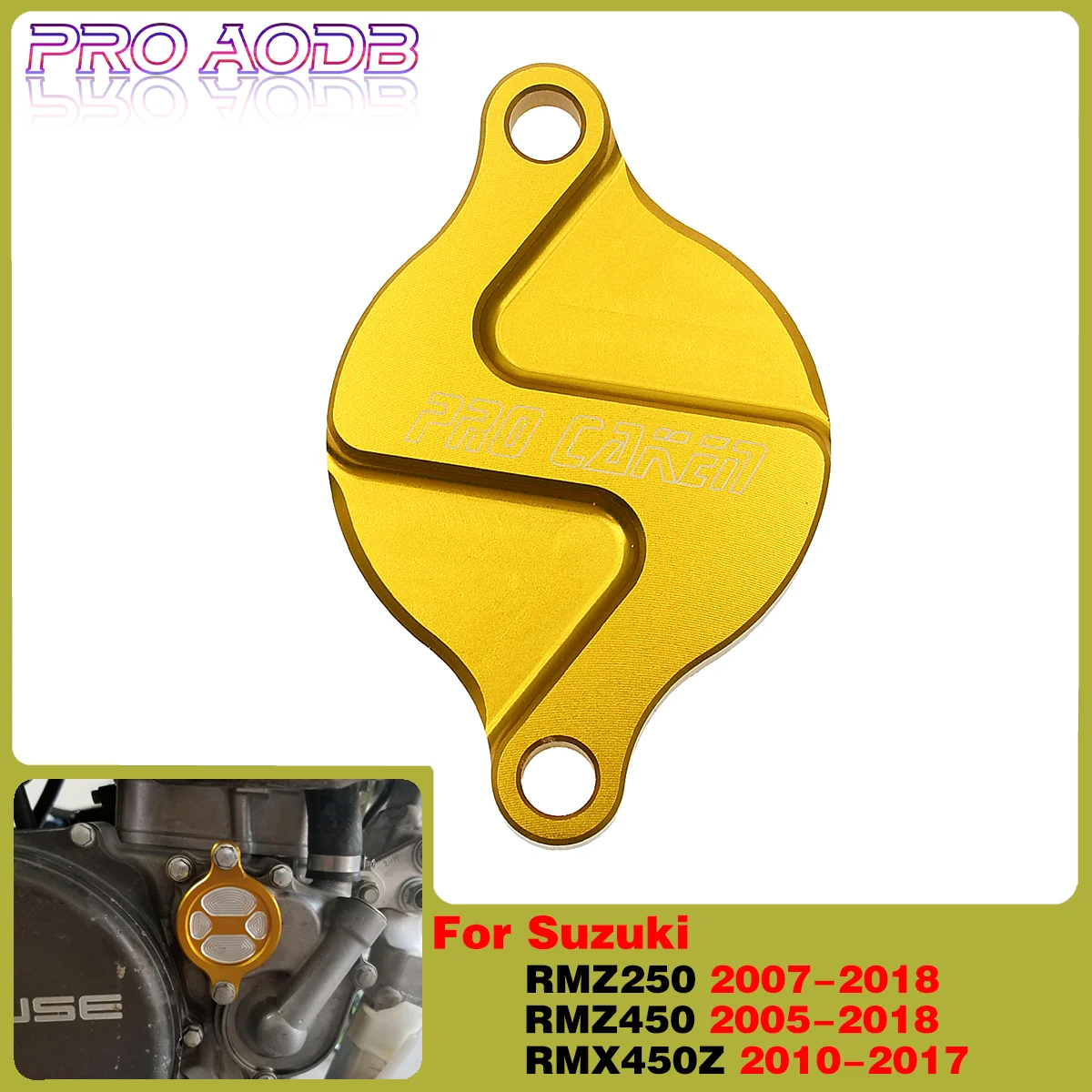 Motorcycle CNC Engine Oil Filter Cover Cap For SUZUKI RMZ 250 RMZ250 07-18 RMZ450 05-17 RMX450Z 2010-2016 Endurance Dirt bike