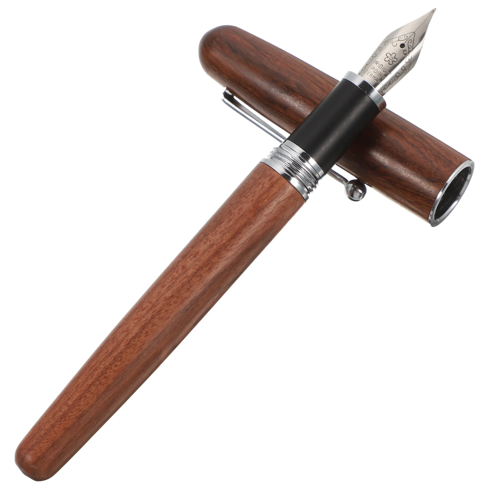 Pen Ball Point Black Pens Gold Fountain Ink Fine Tip Wooden Compact Signing Child