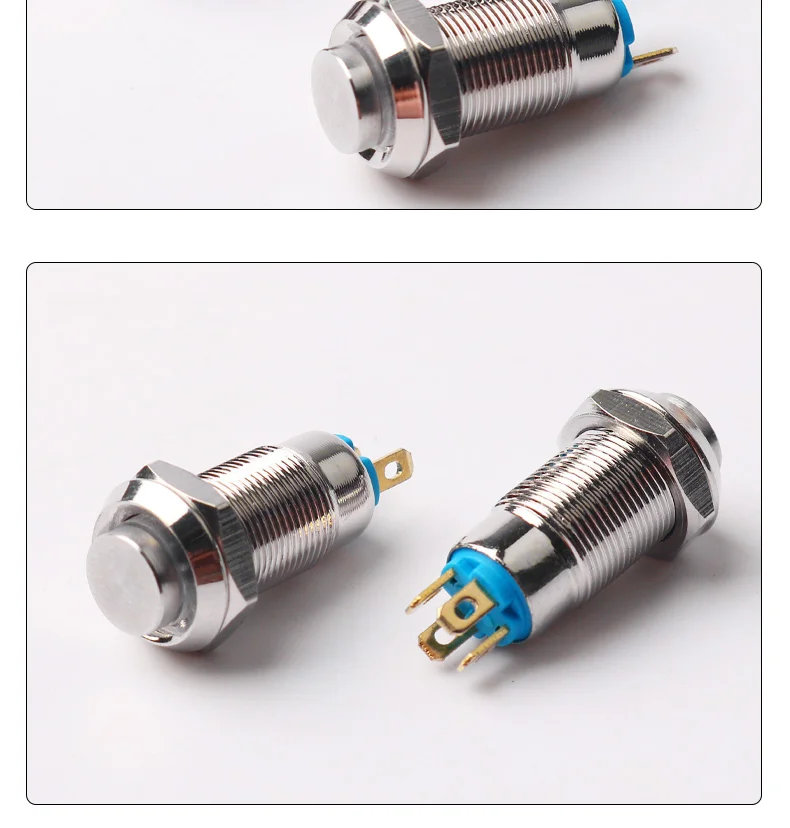 5pcs 8mm Metal Button Switch Self-resetting Momentary Button LED Light Small Start 6V 12V 24V