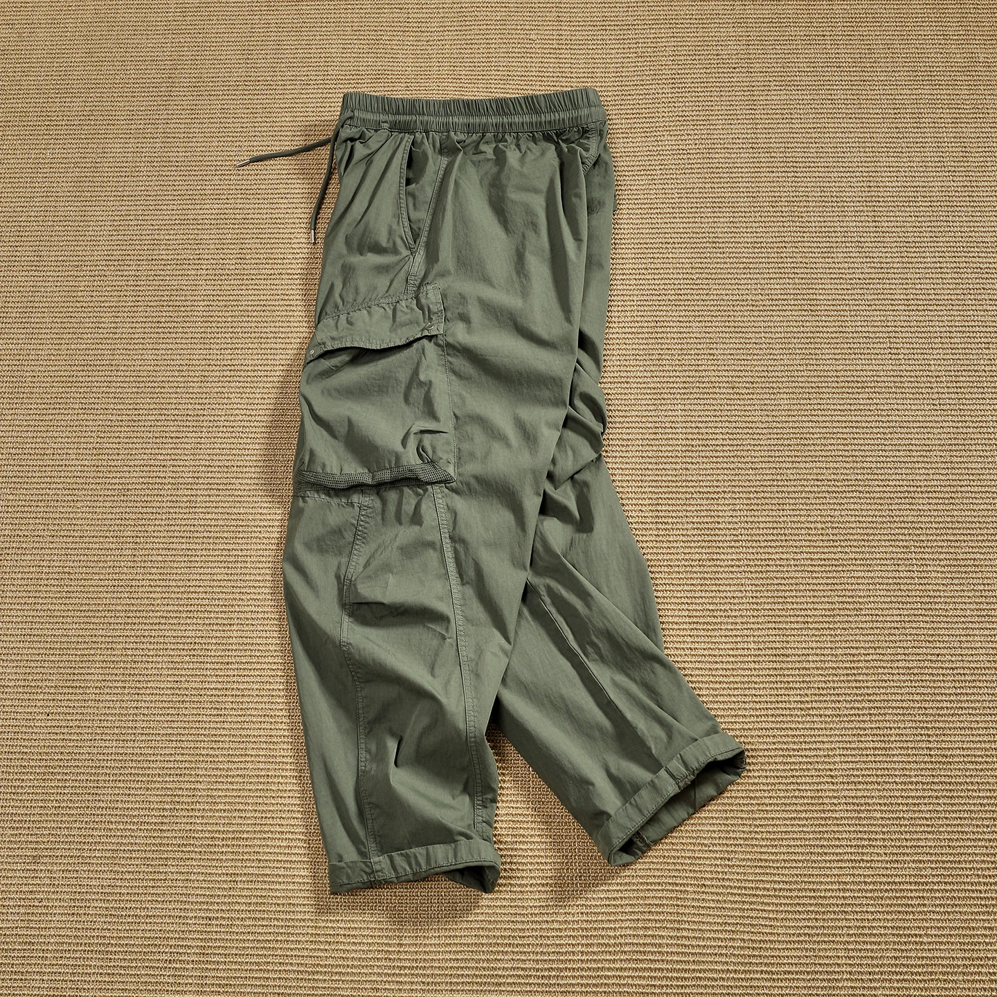 Summer Thin Breathable Casual Work Pants Men's Japanese Style Outdoor Multi-Pocket Loose Straight Leg Casual Paratrooper Pants