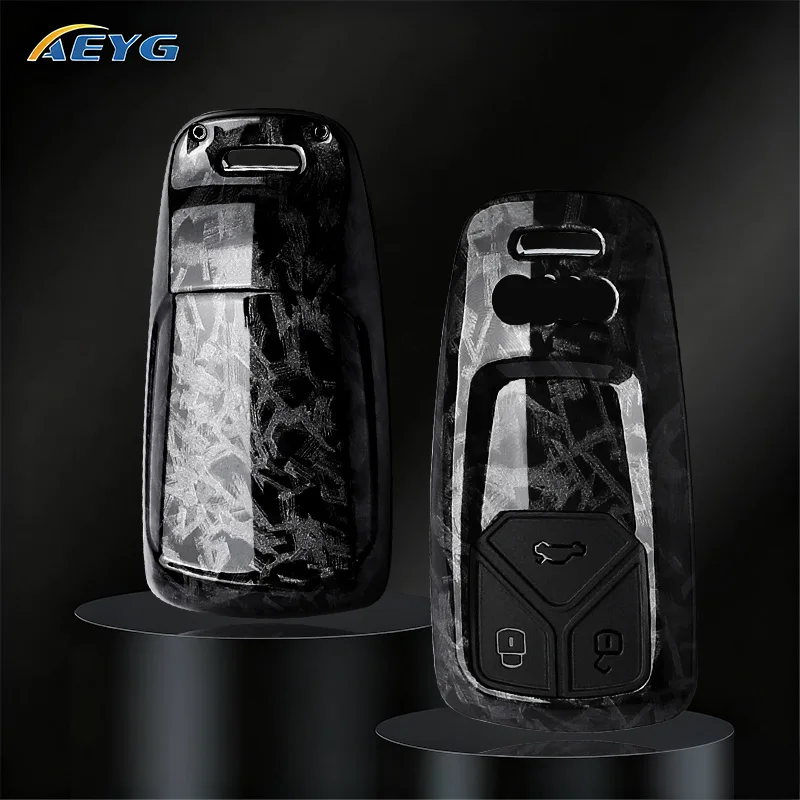 Fashion ABS Car Remote Key Case Cover Shell For Audi A4 A4L A5 Q5 Q7 TT TTS 8S B9 Key Protector Fob Keychain Accessories Keyless