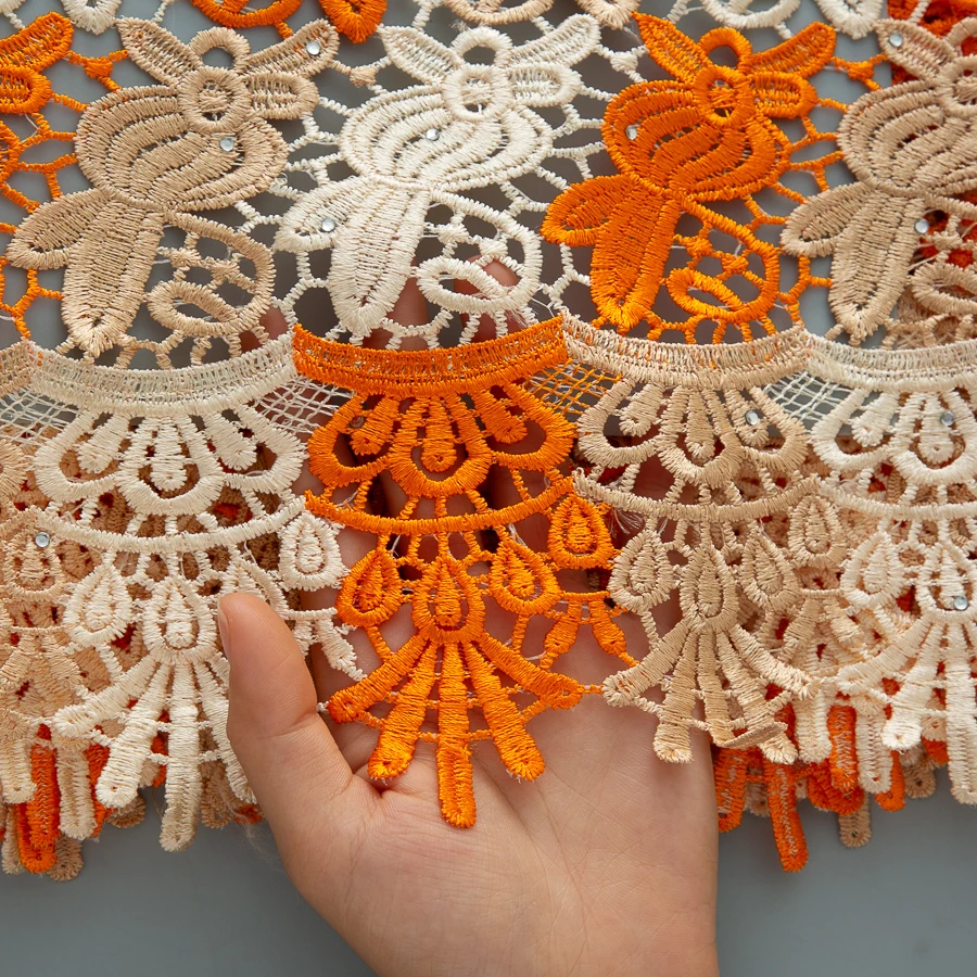 SJD LACE Guipure Cord Lace Fabrics 2025 High Quality Water Soluble Lace Nigeria Stones Cord For Women Wedding Party Dresses 4550 - Image 3