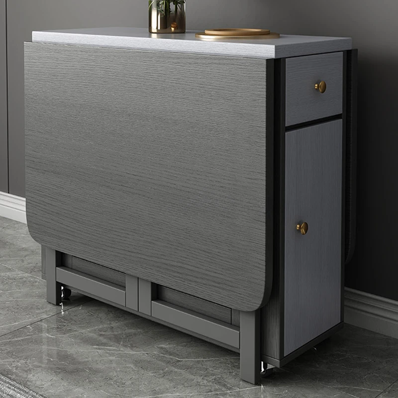 

Итальянский черный обеденный стол, скандинавский складной столик-органайзер для ресторана, Новый классический плиссированный кухонный стол, низкая мебель