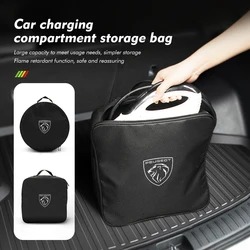 EV Car Charging Cable Storage Box Charger Cables Carry Bag For Peugeot 407 508 2008 5008 307 308 3008 206 207 208 107 106
