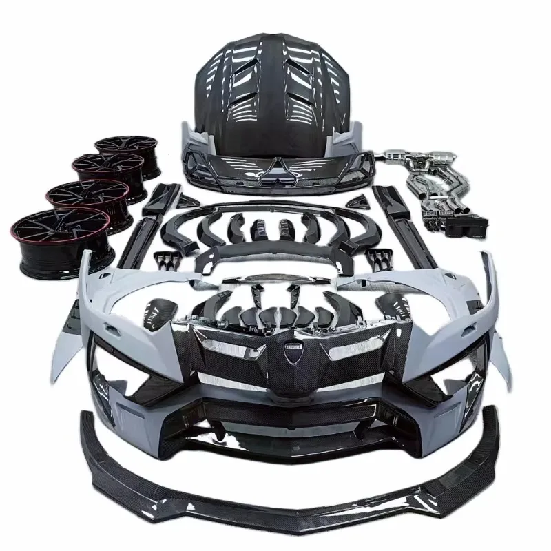 Half Carbon Fiber M-style Front Bumper Rear Bumper s Exhaust Hub Engine Hood Rear Spoiler for for lamborghini URUS Body Kit
