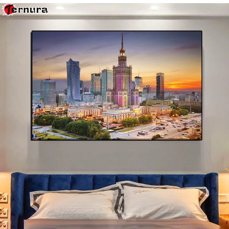 DIY алмазная живопись наборы для вышивки крестом высотные дороги в Варшава Польша домашний декор Алмазная вышивка 5D рукоделие стразы DIY алмазная живопись наборы для вышивки крестом высотные дороги в Варшава Польша домашний декор Алмазная вышивка 5D рукоделие стразы