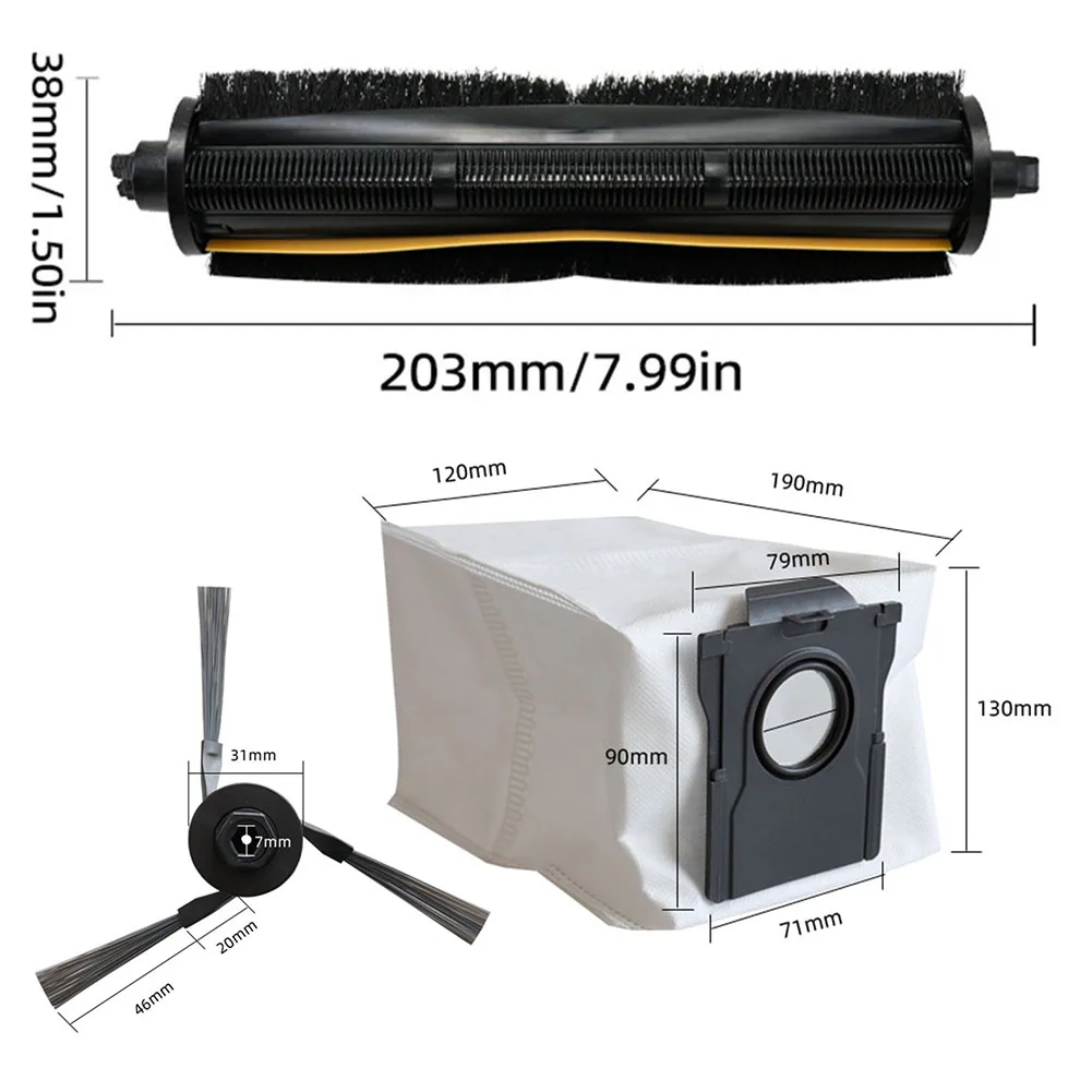 1 комплект основной боковой щетки для швабры, эффективно удаляет грязь и мусор для Mova Z5 / Z5 Pro / Z50 Ultra / Z50 Бытовые принадлежности