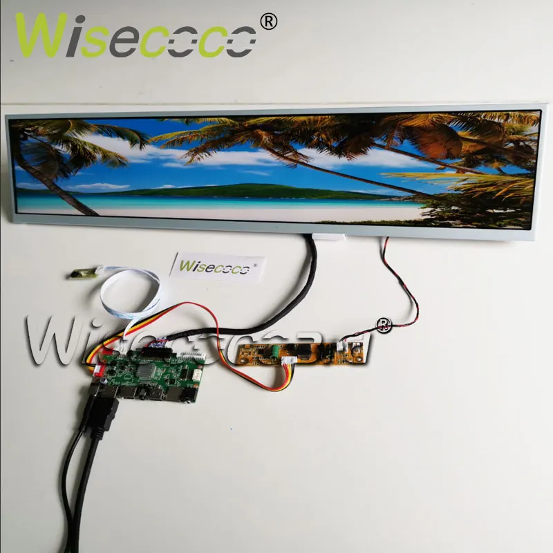 24 Inch Stretched Bar LCD Panel 1920x360  Screen Controller Board Supermarket Shelf Advertising Long Strip LCD Display