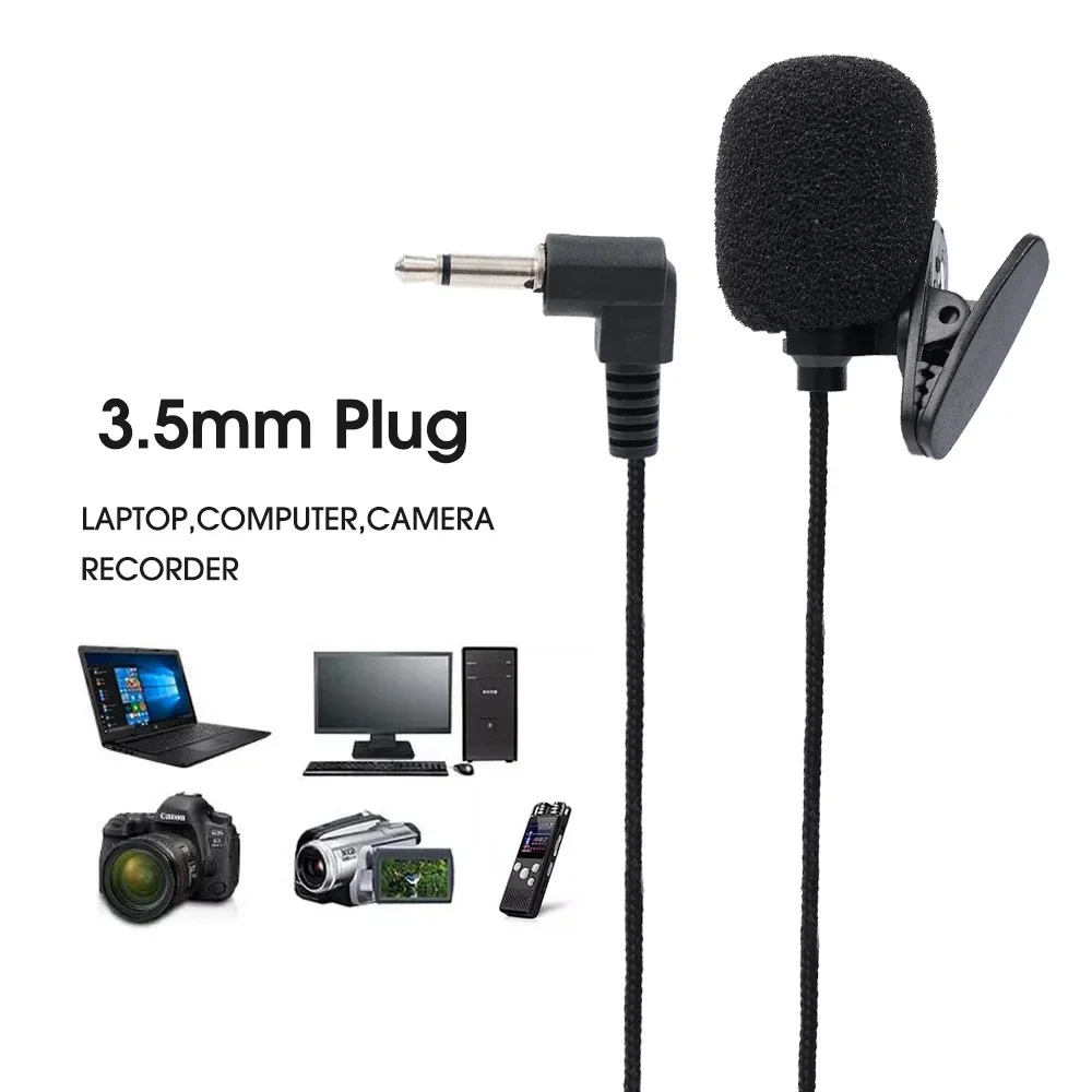 3.5mm Computer Microphones Mini Lavalier Mic Clip-on Lapel PC Microphone For Speaking Singing Speech USB Type C Microphones