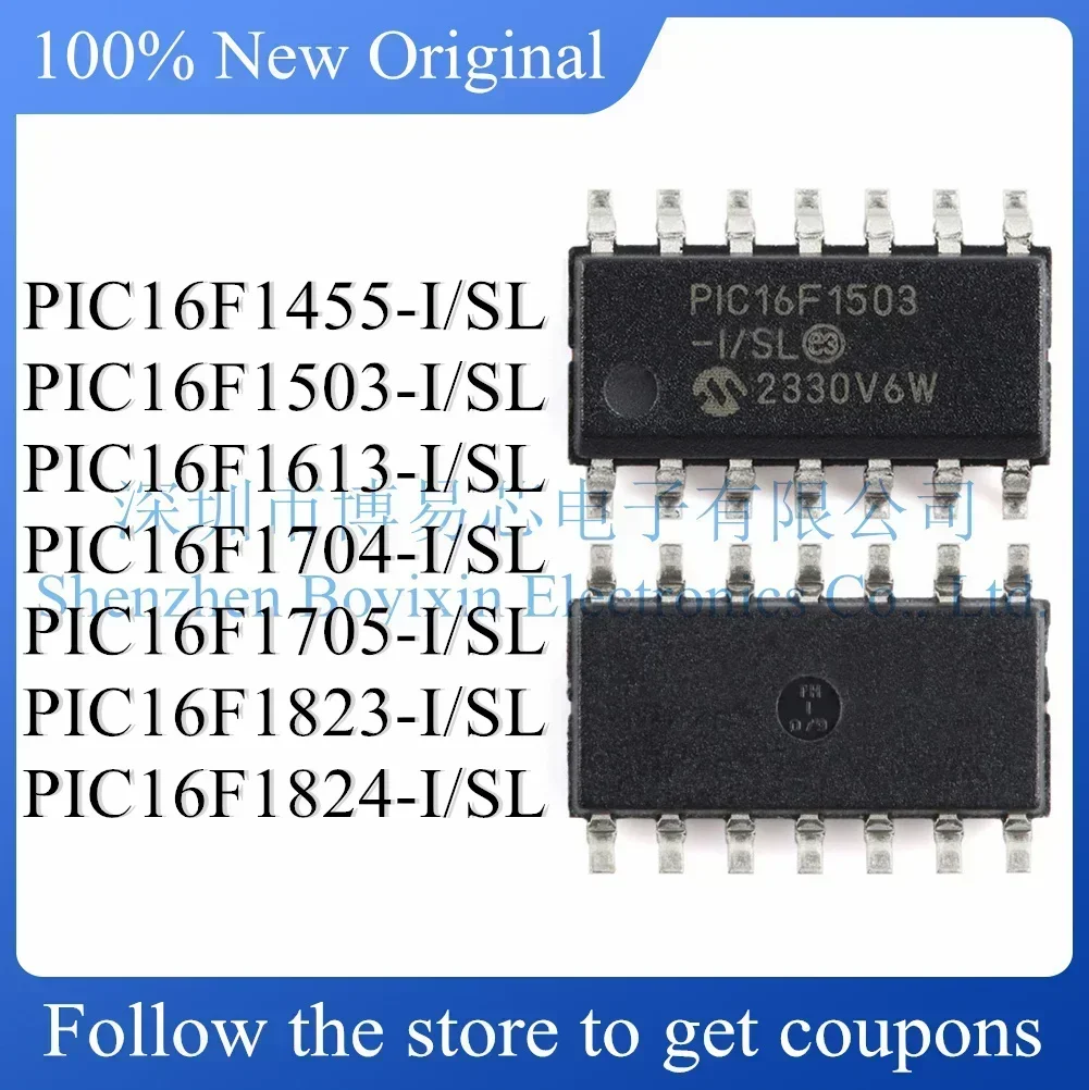 

PIC16F1455 PIC16F1503 PIC16F1613 PIC16F1704 PIC16F1705 PIC16F1823 PIC16F1824-I/SL Standard version