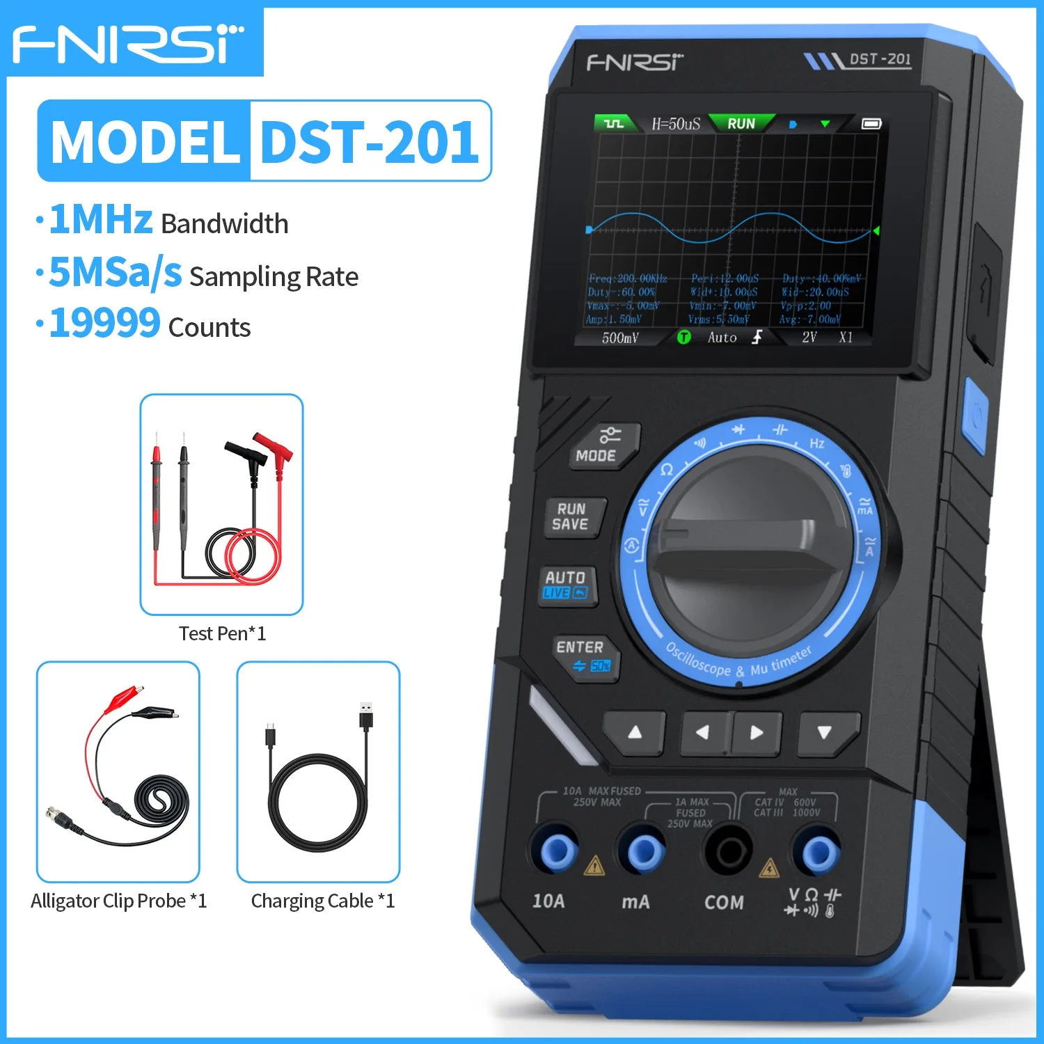 FNIRSI DST-210/DST-201 3-in-1 デジタルマルチメータ 10MHz