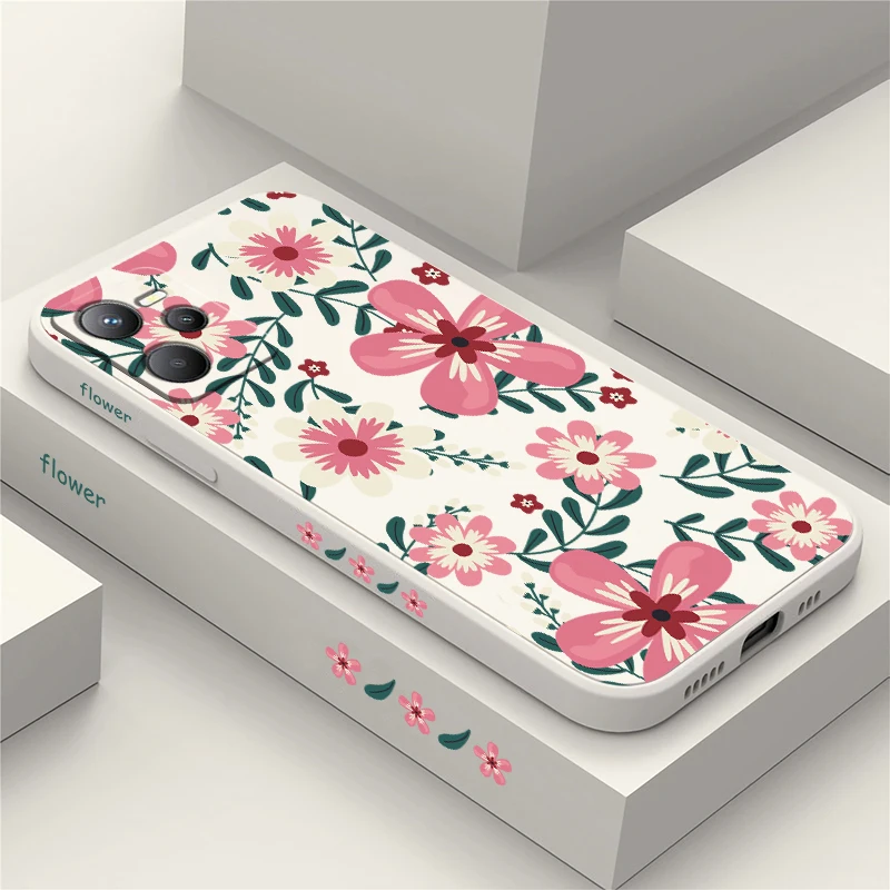 

Мягкий силиконовый чехол для телефона OPPO Realme C65 C35 C33 C75 4G C63 C30 C25Y C21Y C20A C11, противоударный чехол с матовым принтом цветов