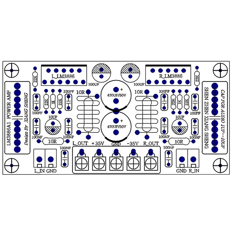 1Set LM3886 Amplifier Board DIY Kit Audio Power Amplifier Board Dual Channel Stereo Power Board PCBA Kit