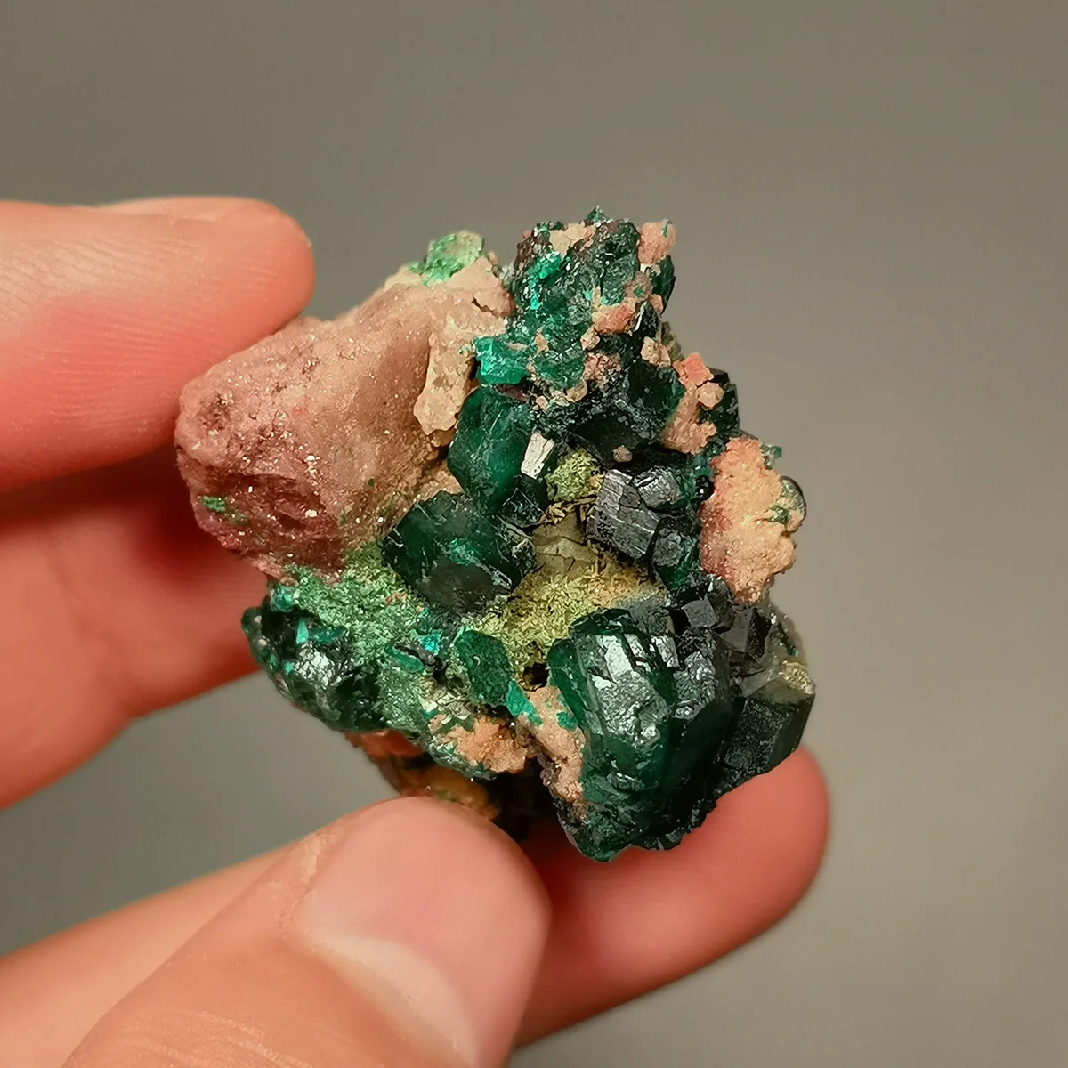 C5-1B 100% Natural Congo Dioptase Raw Stone Mineral Specimen Healing Crystal Gem Collection