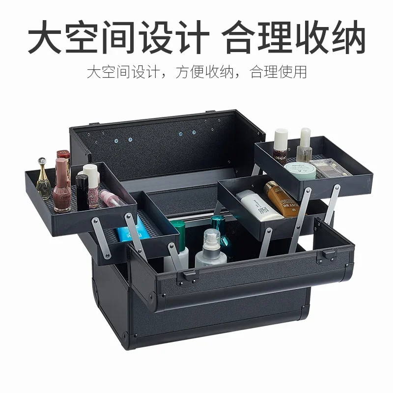 Professional tattoo toolbox makeup manicure eyebrow eyelash supplies portable portable desktop storage box