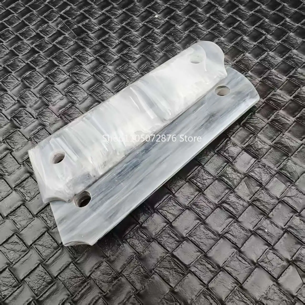 1 Paire de supports vierges en acrylique à texture marbre pour poignées de pistolet, matériau de poignée décoratif DIY pour poignées 1911, accessoires de fabrication polyvalents