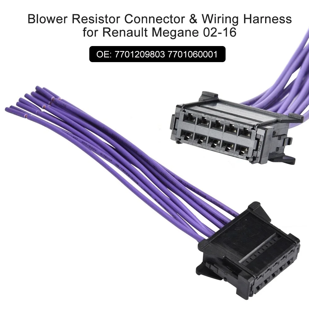 Blower Resistor Connector & Wiring Harness for Megane 2002-2016 7701209803